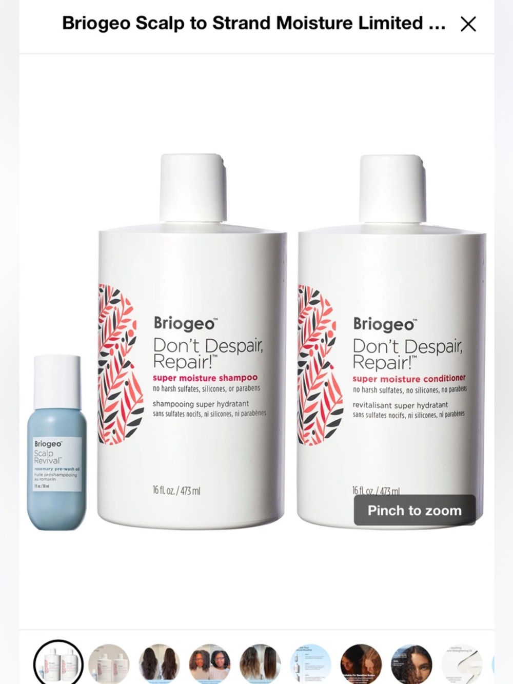 2 x Briogeo Scalp to Strand Moisture Limited Edition Hair Gift Set
